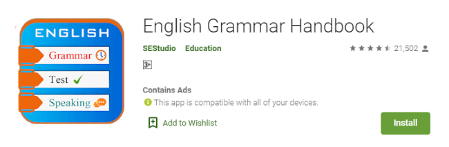 english grammar handbook app