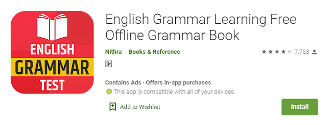 English Grammar Learning Free Offline Grammar Book