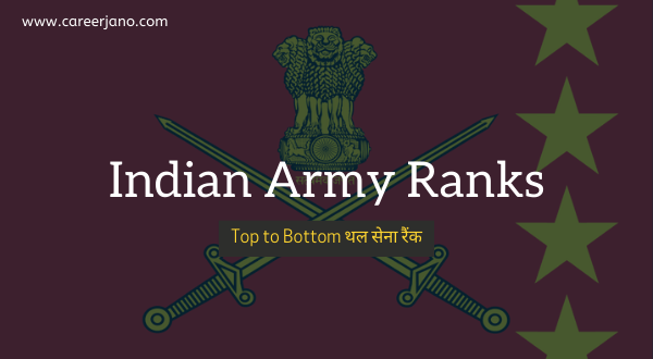 Indian Army Ranks in hindi थल सेना रैंक Top to Bottom